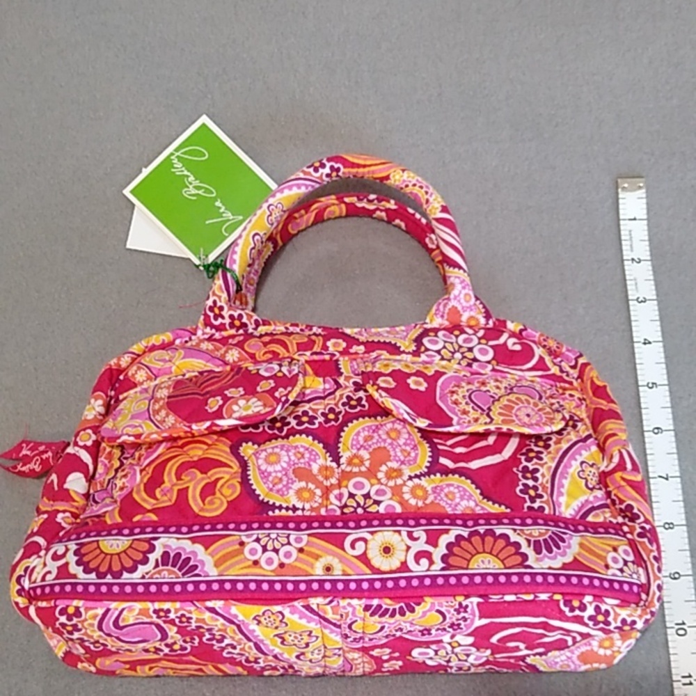 Vera Bradley, Lola style satchel handbag, raspberry fizz pattern